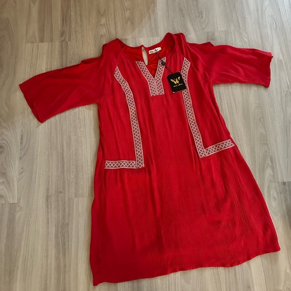 White Mark Mya Embroidered Dress Bold & Boho (Size L) - NWT - Picture 3 of 3